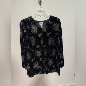 JBS Black & Gold Beaded Evening Top – 18W / XL